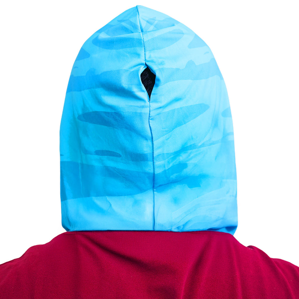 Person Wearing Cool Capi CapiShield  UPF 50 Breathable Unisex Head Cover Sun Protection in Blue -  Back View