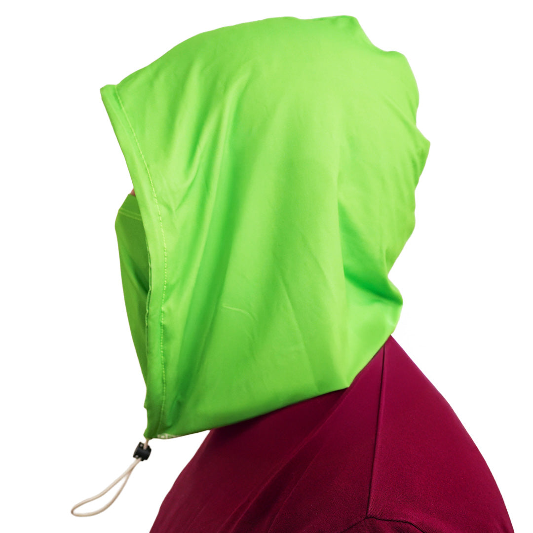 Person wearing Cool Capi CapiShield UPF 50 Breathable Unisex Head Cover Sun Protection in Green -  Left Side View