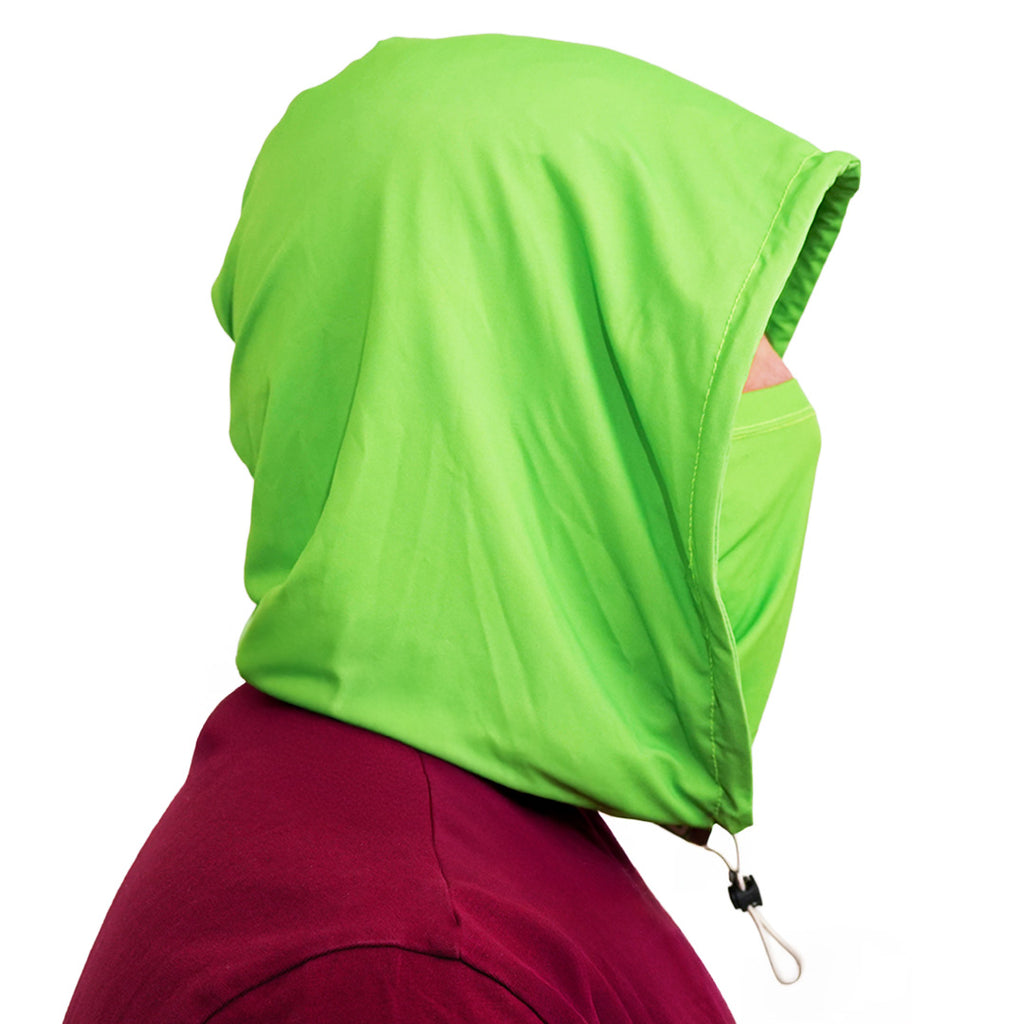 Person Wearing Cool Capi CapiShield UPF 50 Breathable Unisex Head Cover Sun Protection in Green -  Right Side View